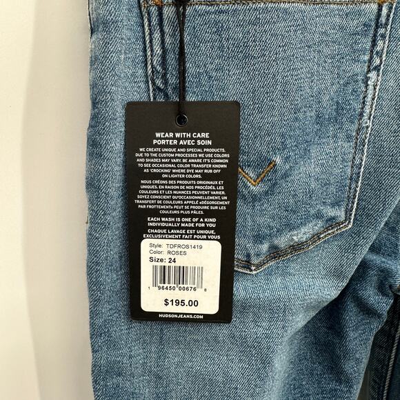 HUDSON NWT Nico Midrise Super Skinny Denim Jeans in Roses Wash // 00 - Picture 9 of 14